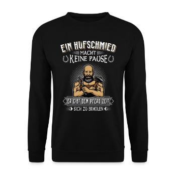 Hufschmied Pferd Spruch - Unisex Pullover - Schwarz - Vorne - Alina (178cm) & Michal (187cm)
