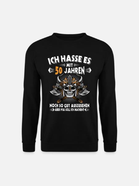 50. Geburtstag 50 Jahre Wikinger Totenkopf Schädel - Unisex Pullover - Schwarz