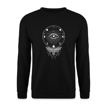Moon phases moth moths - Unisex Sweatshirt - black - Front - Alina (178cm) & Michal (187cm)