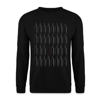 Vin Vin Vin Rouge Vin mousseux Vin mousseux - Sweat-shirt Unisexe - noir - Devant - Alina (178cm) & Michal (187cm)