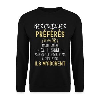 Collegues préférés en or et Départ entreprise - Sweat-shirt Unisexe - noir - Devant - Alina (178cm) & Michal (187cm)