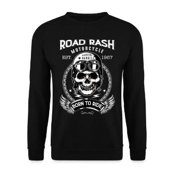 Motard Tete de Mort style vintage - Sweat-shirt Unisexe - noir - Devant - Alina (178cm) & Michal (187cm)