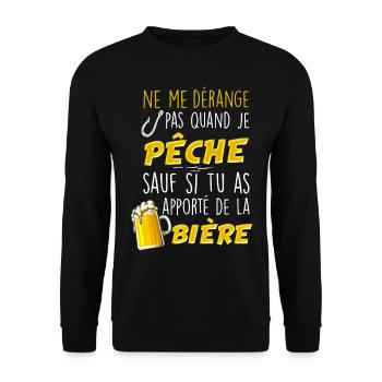 La pêche et la bière pour de la tranquillité - Sweat-shirt Unisexe - noir - Devant - Alina (178cm) & Michal (187cm)