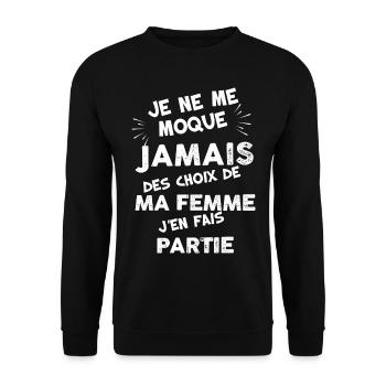 Idée cadeau mari cadeau drôle mariage - Sweat-shirt Unisexe - noir - Devant - Alina (178cm) & Michal (187cm)