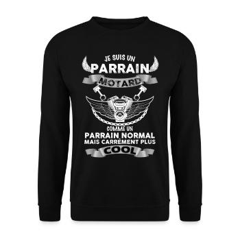 Mon Parrain Et Sa Moto - Sweat-shirt Unisexe - noir - Devant - Alina (178cm) & Michal (187cm)