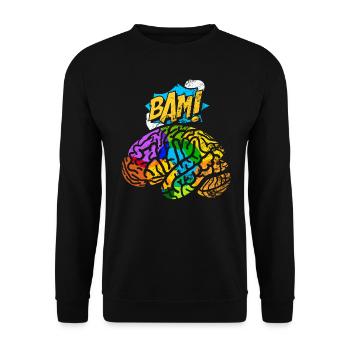 Cerveau Esthétique Pop Art Comic Retro Brain Map Neur - Sweat-shirt Unisexe - noir - Devant - Alina (178cm) & Michal (187cm)