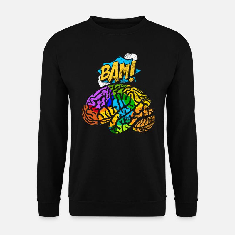 Gehirn Ästhetik Pop Art Comic Retro Gehirn Karte Neur - Unisex Pullover - Schwarz