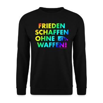 Frieden schaffen ohne Waffen! - Unisex Pullover - Schwarz - Vorne - Alina (178cm) & Michal (187cm)