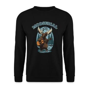 Mooseical - Moose musical avec guitare acoustique - Sweat-shirt Unisexe - noir - Devant - Alina (178cm) & Michal (187cm)