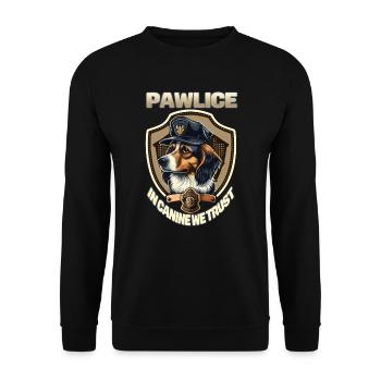 Pawlice in Canine We Trust - Police Dog - Unisex Sweatshirt - black - Front - Alina (178cm) & Michal (187cm)