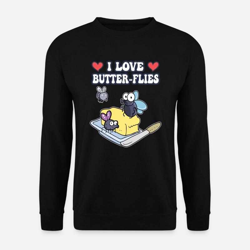 Ich liebe Schmetterlinge - Unisex Pullover - Schwarz