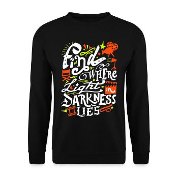 Find where light - Unisex Sweatshirt - black - Front - Alina (178cm) & Michal (187cm)