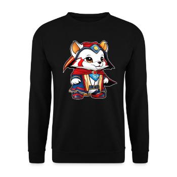 Cute Anime Animal - Unisex Sweatshirt - black - Front - Alina (178cm) & Michal (187cm)