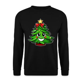 Joli sapin de Noël avec étoile - Sweat-shirt Unisexe - noir - Devant - Alina (178cm) & Michal (187cm)