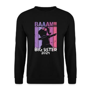 Filles Enfants Bääm ! Conception de la Grande Sœur 2022 - Sweat-shirt Unisexe - noir - Devant - Alina (178cm) & Michal (187cm)