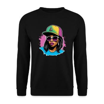 Urban Vibe Girl - Unisex Sweatshirt - black - Front - Alina (178cm) & Michal (187cm)
