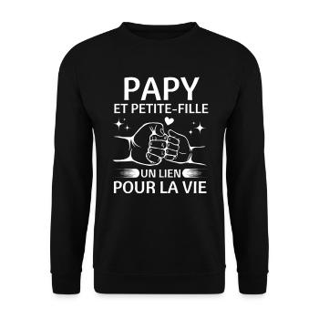 Papy et Petite-Fille un lien pour la vie cadeau - Sweat-shirt Unisexe - noir - Devant - Alina (178cm) & Michal (187cm)