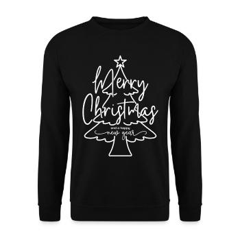 Merry Christmas and a Happy New Year - Unisex Pullover - Schwarz - Vorne - Alina (178cm) & Michal (187cm)