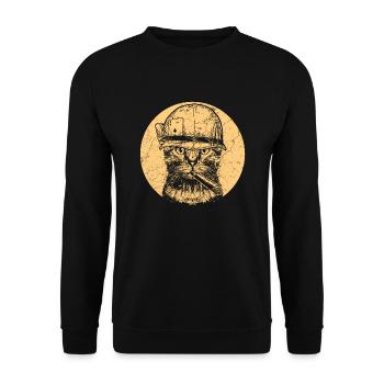 Armée militaire sodat chat avec cigare - Sweat-shirt Unisexe - noir - Devant - Alina (178cm) & Michal (187cm)