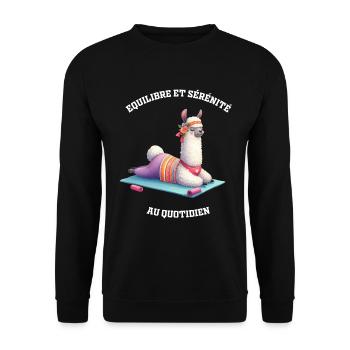 Lama Yoga - Equilibre et sérénité au quotidien - Sweat-shirt Unisexe - noir - Devant - Alina (178cm) & Michal (187cm)