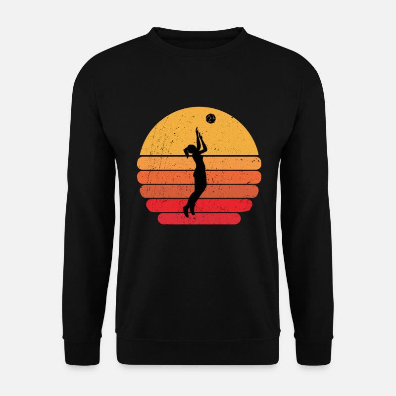 Volleyball Silhouette Sunrise Set Gift - Unisex Sweatshirt - black