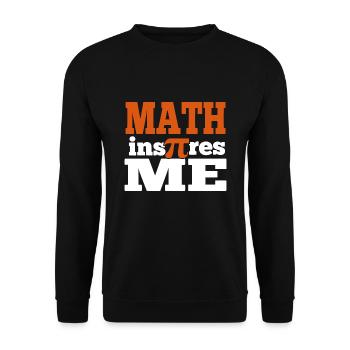 Math insPires me circle number gift - Unisex Sweatshirt - black - Front - Alina (178cm) & Michal (187cm)