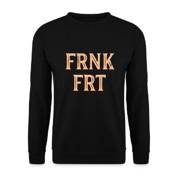Frankfurt Geschenk - Unisex Pullover - Schwarz - Vorne - Alina (178cm) & Michal (187cm)