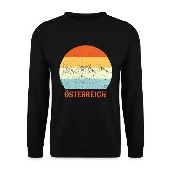 Oesterreich Gipfel Berge Alpen Geschenk - Unisex Pullover - Schwarz - Vorne - Alina (178cm) & Michal (187cm)