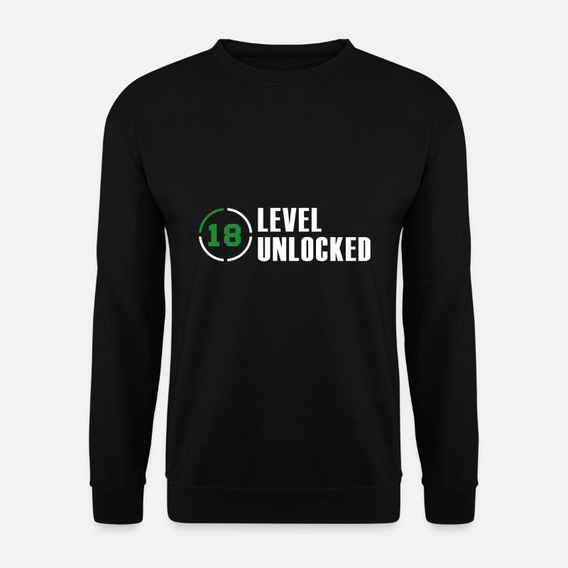 18 Level Unlocked Nerd Gift - Unisex Sweatshirt - black