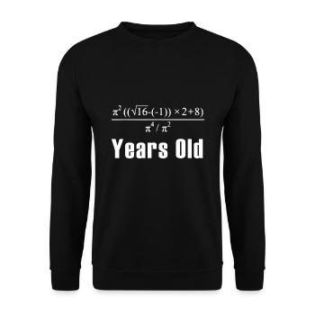 Cadeau mathématique de 18 ans - Sweat-shirt Unisexe - noir - Devant - Alina (178cm) & Michal (187cm)