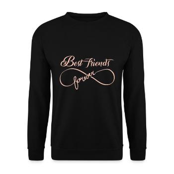 My Best Friend Forever Geschenk - Unisex Pullover - Schwarz - Vorne - Alina (178cm) & Michal (187cm)