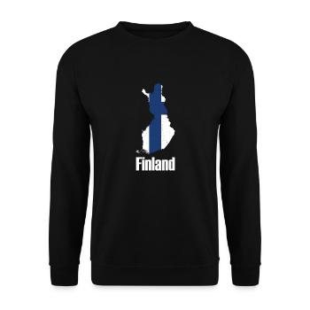 Finland Finland National Gift Card - Unisex Sweatshirt - black - Front - Alina (178cm) & Michal (187cm)