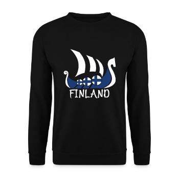 Finland Scandinavia National National Colours Gesche - Unisex Sweatshirt - black - Front - Alina (178cm) & Michal (187cm)
