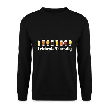 Celebrate Diversity Beer Geschenk - Unisex Pullover - Schwarz - Vorne - Alina (178cm) & Michal (187cm)