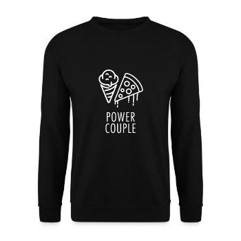 Loving couple in love pizza présente de la crème glacée - Sweat-shirt Unisexe - noir - Devant - Alina (178cm) & Michal (187cm)