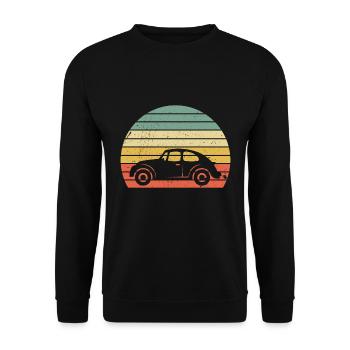 Classic Car Vintage Geschenk - Unisex Pullover - Schwarz - Vorne - Alina (178cm) & Michal (187cm)