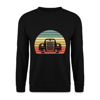 Classic Car Vintage Geschenk - Unisex Pullover - Schwarz - Vorne - Alina (178cm) & Michal (187cm)