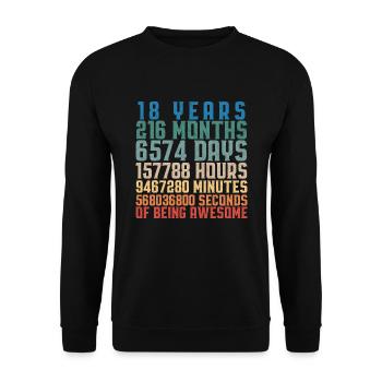 18 years birthday adult gift - Unisex Sweatshirt - black - Front - Alina (178cm) & Michal (187cm)