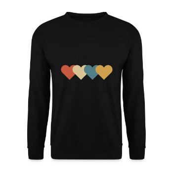 Cadeau vintage coeur d'amour - Sweat-shirt Unisexe - noir - Devant - Alina (178cm) & Michal (187cm)