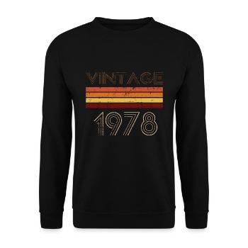 Vintage Style 1978 Gift - Unisex Sweatshirt - black - Front - Alina (178cm) & Michal (187cm)