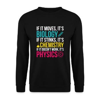 Biology Physics Chemistry Student Gift - Unisex Sweatshirt - black - Front - Alina (178cm) & Michal (187cm)