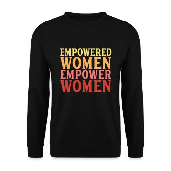 Empowered Women empower Women Geschenk - Unisex Pullover - Schwarz - Vorne - Alina (178cm) & Michal (187cm)