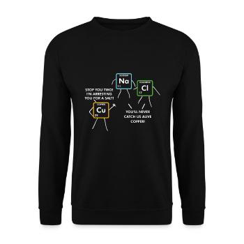 Periodic table elements chemistry chemist gift - Unisex Sweatshirt - black - Front - Alina (178cm) & Michal (187cm)