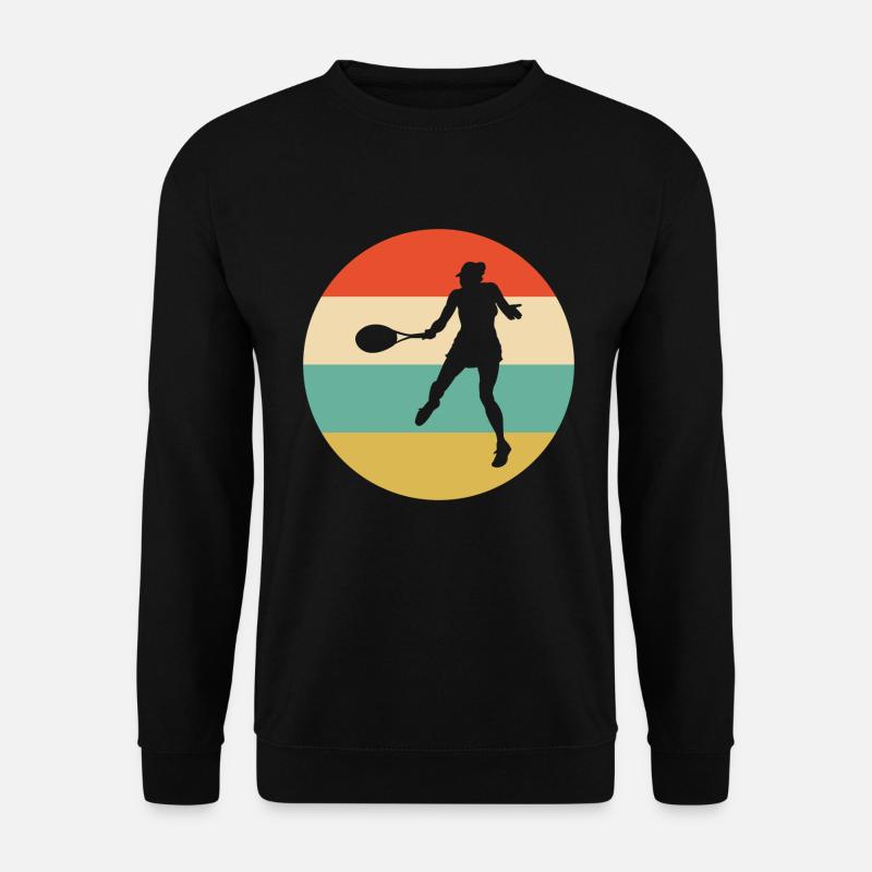 Tennis Tennisspieler Silhouette Geschenk - Unisex Pullover - Schwarz