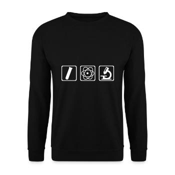 Atom Flask Science Student Gift - Unisex Sweatshirt - black - Front - Alina (178cm) & Michal (187cm)