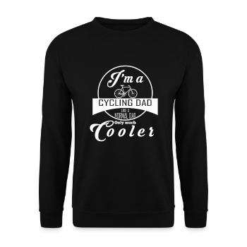 Cycling Dad Vater Fahrrad Spruch Geschenk - Unisex Pullover - Schwarz - Vorne - Alina (178cm) & Michal (187cm)