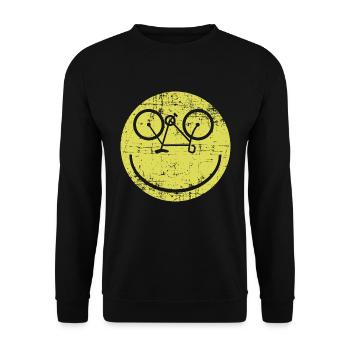 Rire sourire vélo vélo cadeau - Sweat-shirt Unisexe - noir - Devant - Alina (178cm) & Michal (187cm)