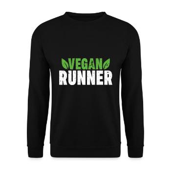 Cadeau sportif Vegan Runner Run Marathon - Sweat-shirt Unisexe - noir - Devant - Alina (178cm) & Michal (187cm)