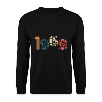 Cadeau d'anniversaire de style vintage 1969 - Sweat-shirt Unisexe - noir - Devant - Alina (178cm) & Michal (187cm)