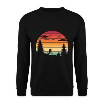 Bicycle Travel Tour Cycling Gift - Unisex Sweatshirt - black - Front - Alina (178cm) & Michal (187cm)